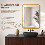 Plantex Aluminium Frame Mirror for Wall/Rectangle Wall Mount Mirror for Bedroom/Dressing Room/Living Room/Entryway - (18x24 Inch-Gold)