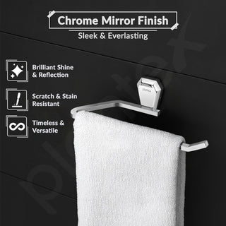 Plantex Towel Holder for Bathroom/304 Grade Stainless Steel Napkin Ring/Towel Hanger/Towel Ring/Bathroom Accessories - Pack of 1 (PM-2404, Chrome)