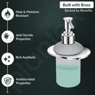 Plantex Pure Brass Liquid Soap Dispenser/Smero Hand Wash Dispenser for Kitchen/Shampoo Dispenser/Bathroom Accessories - Aqua (Chrome)