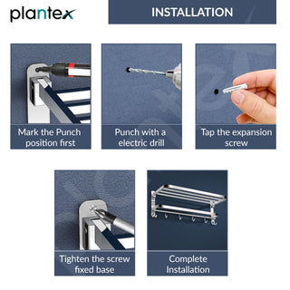 Plantex 24 Inch Towel Rack for Bathroom/Stainless Steel Towel Holder/Hanger with Rod/Bathroom Accessories - Pack of 1 (Chrome)