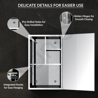 Plantex Premium Bathroom Cabinet with Mirror/ 304 Stainless Steel Bathroom Organiser with Mirror/Bathroom Shelf for Wall with Mirror/Bathroom Accessories(10x16 Inch-Chrome)