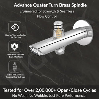 Plantex Pure Brass Bathtub Spout with Brass Wall Flange/Button Attachment for Hand Shower -(BAL-522-Mirror-Chrome)