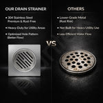 Plantex 304 Grade Stainless Steel Bathroom Drain Cover/Floor Drain Jali for Bathroom/Drainage Cover (6x6 inches) - (AXIO, Chrome)