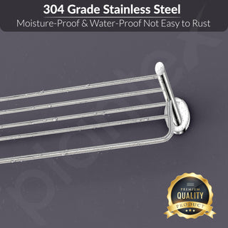 Plantex 304 Stainless Steel Towel Holder in Bathroom/Cloth Hanger for Bathroom/Towel Rack/Bathroom Accessories - Oreva (Chrome) 24 Inch