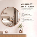 Plantex Aluminium Frame Mirror for Wall/Round Wall Mount Mirror for Bedroom/Dressing Room/Living Room/Entryway - (DIA-24in - Rose Gold)