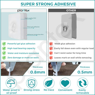 Plantex Shelf with Soap Dish for Bathroom/GI Steel Self Adhesive Bathroom Organizer/Soap Holder with Hook/Bathroom Accessories - Pack of 2 (Black)