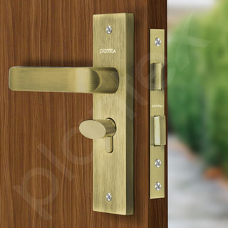 Plantex Heavy-Duty Door Lock Set - Main Door Lock Handle Set/ 6-Lever Lock Mechanism with 3 Years of Warranty/Mortise Lock with 3 Keys, Brass Lockbody & Cylinder (8110 - Brass Antique)