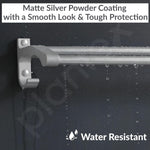 Plantex Dual Towel Rod for Bathroom/Space Aluminium Towel Holder/24 Inch Towel Hanger with Side Hooks/Bathroom Accessories - Pack of 1 (Silver)
