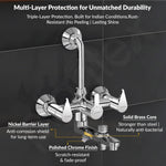 Plantex Pure Brass 3 In 1 Wall Mixer for Bathroom/Mixer L-Bend Provision for Overhead and Hand Shower/Bathroom Mixer 3 in 1 with shower -7 Year Warranty by Plantex (Chrome)