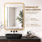 Plantex Aluminium Frame Mirror for Wall/Rectangle Wall Mount Mirror for Bedroom/Dressing Room/Living Room/Entryway - (20x28 Inch-Gold)