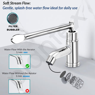 Plantex Lab Pillar Cock for Bathroom/Pillar Cock for Wash Basin with Teflon Tap - Pack of 1 (AC05, Chrome)