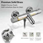 Plantex 2in1 Wall Mixer/Pure Brass Hot & Cold Water Tap with Hand Shower - Pack of 1 (Chrome)