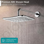 Plantex ABS Shower Head for Bathroom/12x8 inch Head for bathroom/Rain Showers Head for bathroom/Pressurized Showers Head – (Chrome, D399)