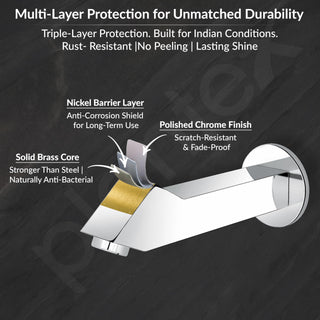 Plantex Bath Tub Spout with Water Saving Nozzle for Bathroom/High Flow Tap for Bathroom/Kitchen-Pack of 1 (Chrome)