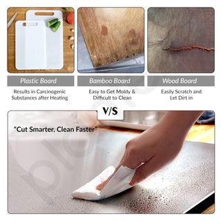 Plantex L-Shape Chopper Board/Stainless Steel Chopping Board for Kitchen Use/Vegetable Cutting Board with Scratch-Proof, Anti-Bacterial, Non-Slip Design (Size- 35.5 X 23 cm)