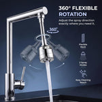 Plantex Water Saving Kitchen Tap Extender/2 Mode ABS Flexible Tap Extension With Aerator/360° Neck Rotation -(Chrome, APS-N-3)