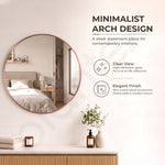 Plantex Aluminium Frame Mirror for Wall/Round Wall Mount Mirror for Bedroom/Dressing Room/Living Room/Entryway - (Dia- 20in - Rose Gold)