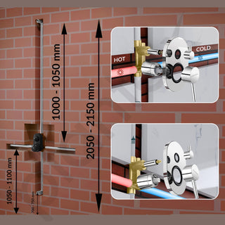 Plantex Brass Diverter Set for Bathroom/Concealed Body High Flow Diverter Full Set with Exposed Part Kit/Bathroom Shower System - (Chrome)