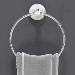 Plantex Stainless Steel Towel Ring for Bathroom/Wash Basin/Napkin-Towel Hanger/Bathroom Accessories (Chrome-Round) - (Pack of 4)