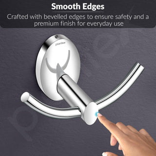 Plantex 304 Grade Stainless Steel Bathroom Hooks for Hanging Towels and Clothes in Washroom/Bathroom Accessories - Oreva (Chrome)