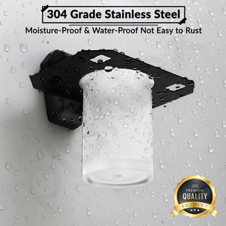 Plantex Tumbler Holder for Bathroom/304 Grade Stainless Steel Toothbrush Holder/Toothpaste/Razor Holder/Bathroom Accessories - Pack of 1 (PMB-2406, Z-Black)