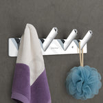 Plantex Wall Hooks for Hanging Cloth/Stainless Steel Towel Hangers/Bathroom Robe Hooks/Door Hangers/Square Wall Hook/Hook Rail for Hanging Keys - 4 Hooks (Pack of 2, Chrome)
