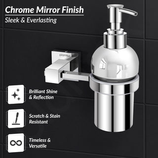 Plantex 304 Grade Stainless Steel Handwash Holder for Wash Basin Liquid Soap Dispenser/Bathroom Accessories - Splash (Chrome)