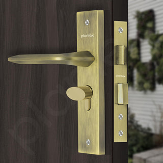Plantex Heavy-Duty Door Lock Set - Main Door Lock Handle Set/ 6-Lever Lock Mechanism with 3 Years of Warranty/Mortise Lock with 3 Keys, Brass Lockbody & Cylinder (8105 -Brass Antique)