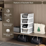 Plantex 3-Tier Organizer for Wardrobe Cupboard for Clothes Foldable/Stackable Closet /Multi-Purpose Drawer Organizer (Plastic, White)