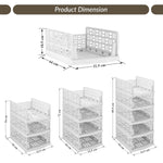 Plantex 5-Tier Stackable Plastic Clothes Organizer for Wardrobe/Cupboard/Closet/Drawer/Almirah Space Saver - White