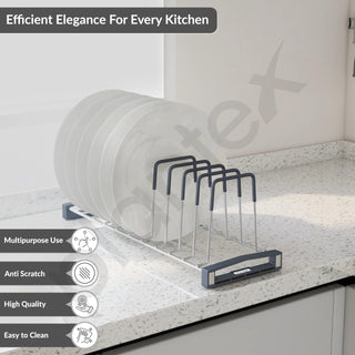 Plantex Stainless Steel Plate Rack/Thali Stand/Tandem Box Plate Stand/Dish Racks/Plate Holder for Modular Kitchen- Set of 2 (Chrome)