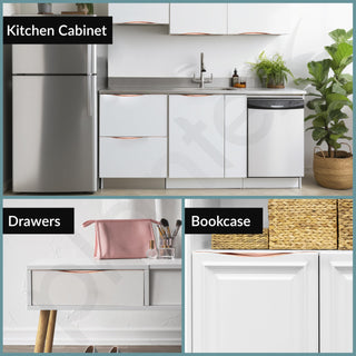 Plantex Profile Handle for Kitchen Cabinet/14 Inch Alluminium Drawer Profile Handle/Wardrobe Pull Handle for Home/Office/Hotel - Pack of 3 (Rose Gold)