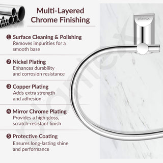 Plantex Pure Brass Towel Holder for Wash Basin/Napkin Holder/Towel Ring/Bathroom Accessories - (Chrome Finish) Superb