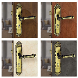 Plantex Heavy-Duty Door Lock Set - Main Door Lock Handle Set/ 6-Lever Lock Mechanism with 3 Years of Warranty/Mortise Lock with 3 Keys, Brass Lock Body & Cylinder(596 - Brass Antique)