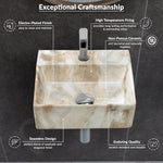 Plantex Ceramic Wash Basin for Bathroom/Square Wall Hung Basin/Bathroom Sink/Washbasin for Restaurant/Hotel (13 x 12 x 5 Inch)