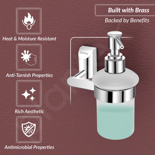 Plantex Smero Pure Brass Made Hand Wash Holder for Wash Basin/Liquid Soap Dispenser/Shampoo Dispenser - Superb (Chrome)