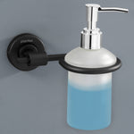 Plantex 304 Grade Stainless Steel Washroom Set of 2 - Toilet Paper Holder/Stand/Liquid Soap Dispenser - Daizy (Black)