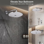 Plantex ABS Shower Head for Bathroom/10x8 Inch Rain Shower Head/Pressurized Overhead Shower/Self Cleaning Shower Head/Water Saving – (Chrome, D326)