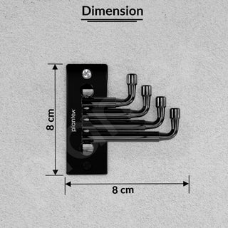 Plantex Hook for Wall/Stainless Steel Flexible Hook/Hanging Hook for Bathroom/Clothes Hanger - Pack of 4 (Black)
