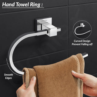 Plantex 304 Grade Stainless Steel Napkin Holder for Wash Basin/Hand Towel Holder/Hanger Bathroom Accessories - Splash (Chrome)