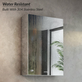 Plantex Premium Bathroom Mirror Cabinet/304 Grade Stainless Steel Mirror Cabinet/Bathroom Shelf for Wall - (14x20 Inch - Chrome)