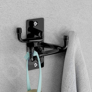 Plantex Hook for Wall/Stainless Steel Flexible Hook/Hanging Hook for Bathroom/Clothes Hanger - Pack of 4 (Black)