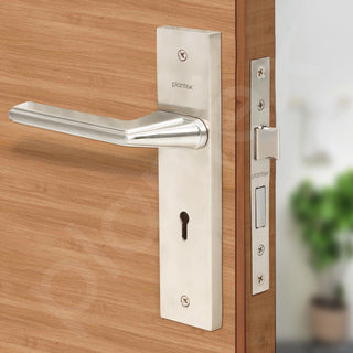 Plantex Heavy-Duty Door Lock Set - Main Door Lock Handle Set/ 6-Lever Lock Mechanism with 3 Years of Warranty/Mortise Lock with 3 Keys, Brass Lockbody (Matt)