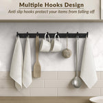 Plantex Wall Hooks for Hanging Cloth/Stainless Steel Towel Hangers/Bathroom Robe Hooks/Door Hangers/Wall Hook Rack/Hook Rail for Hanging Keys - 8 Hooks (Pack of 3, Black)