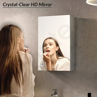 Plantex Premium Bathroom Mirror Cabinet/304 Grade Stainless Steel Mirror Cabinet/Bathroom Shelf for Wall - (14x20 Inch - Chrome)
