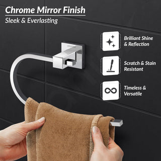 Plantex 304 Grade Stainless Steel Napkin Holder for Wash Basin/Hand Towel Holder/Hanger Bathroom Accessories - Splash (Chrome)