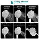 Plantex Hand Shower for Bathroom/6 Mode Multifunctional Shower/5-Inch ABS Plastic Silicone Handheld Shower Head/Easy Mode Switching – (Chrome & White, H459)