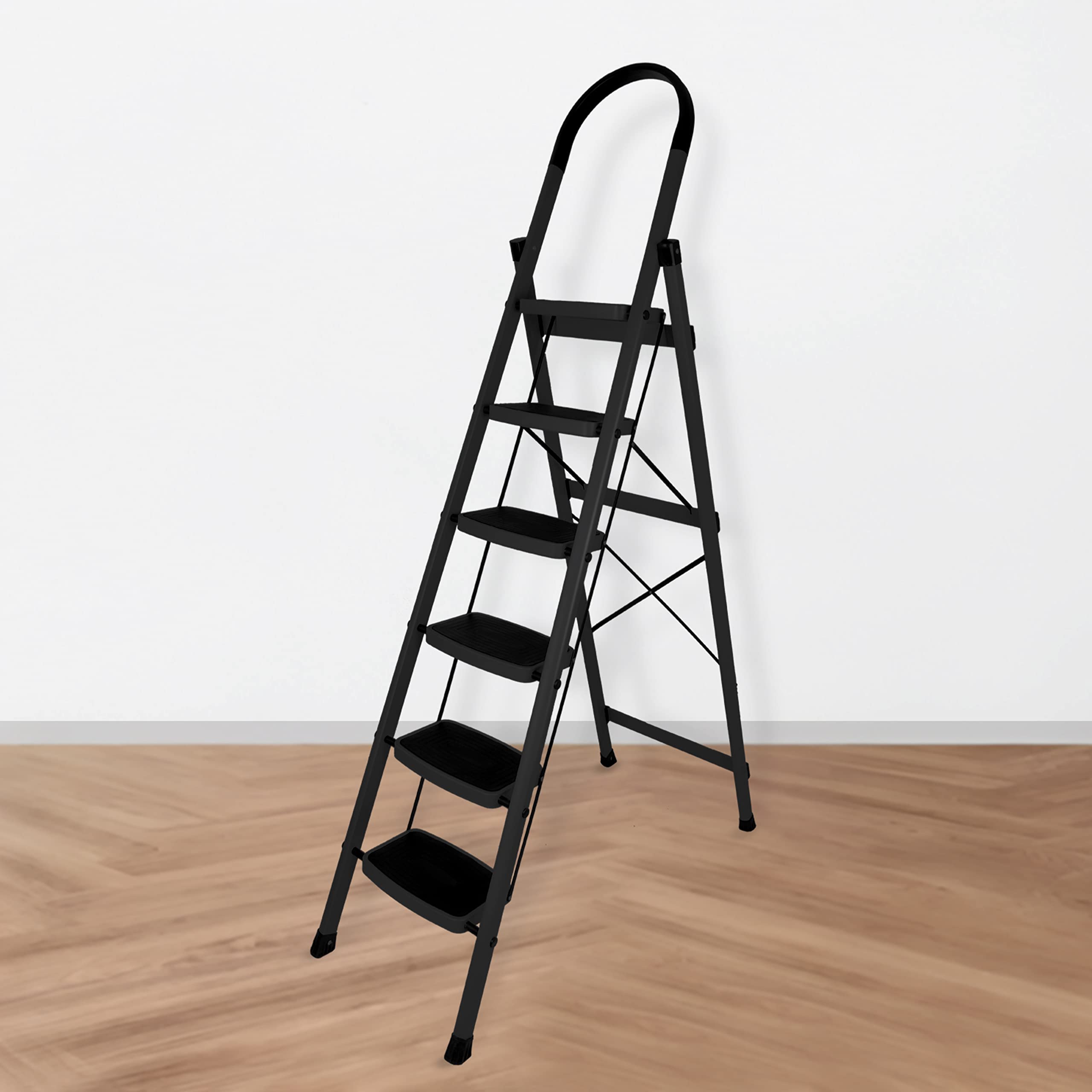 Primax Steel Foldable 6-Step Ladder for Home Wide Anti Skid Step – GB  Plantex
