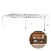 Plantex Stainless Steel Multipurpose Expandable Dish Rack/Expandable Storage Shelves for Kitchen Cabinets/Plate Stand/Utensil Rack(Chrome-Silver)
