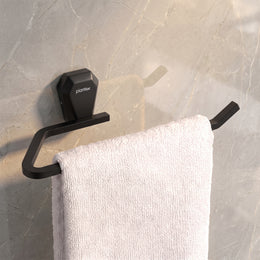 Plantex Towel Holder for Bathroom/304 Grade Stainless Steel Napkin Ring/Towel Hanger/Towel Ring/Bathroom Accessories - Pack of 1 (PMB-2404, Z-Black)